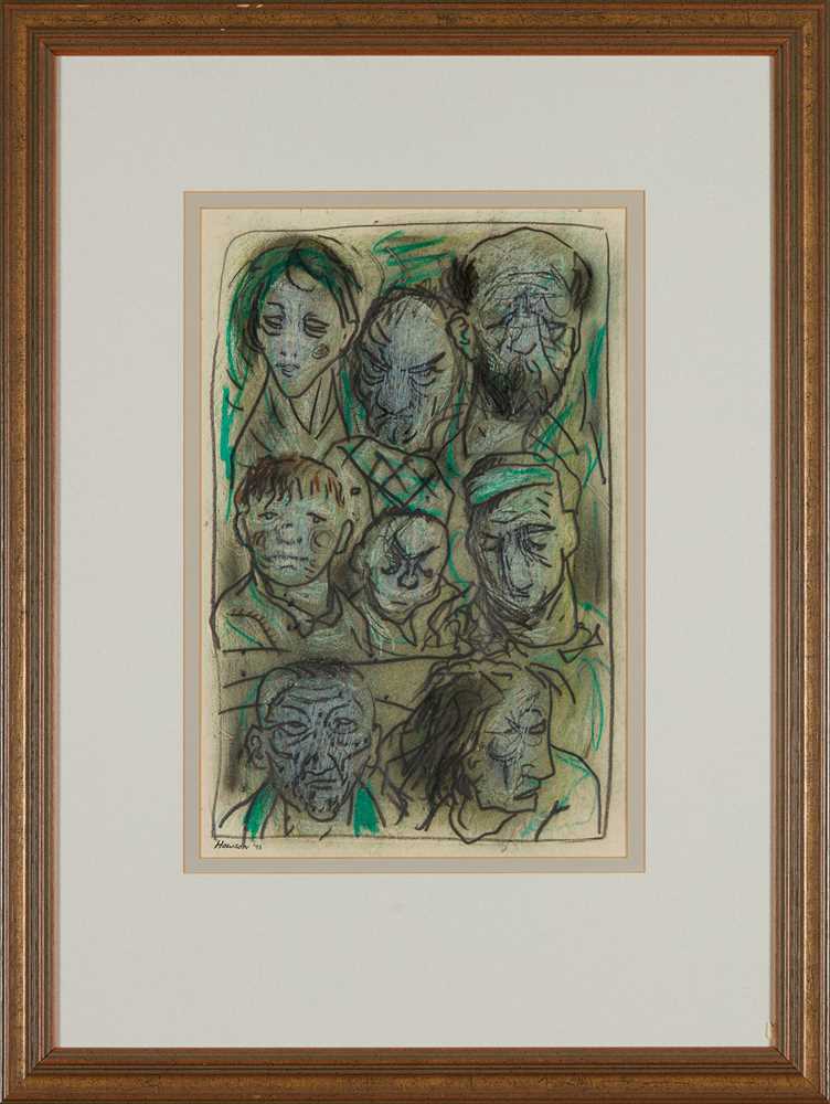 § PETER HOWSON O.B.E. (SCOTTISH 1958-) FACES - BOSNIAN WAR SERIES, 1993 - Image 2 of 3