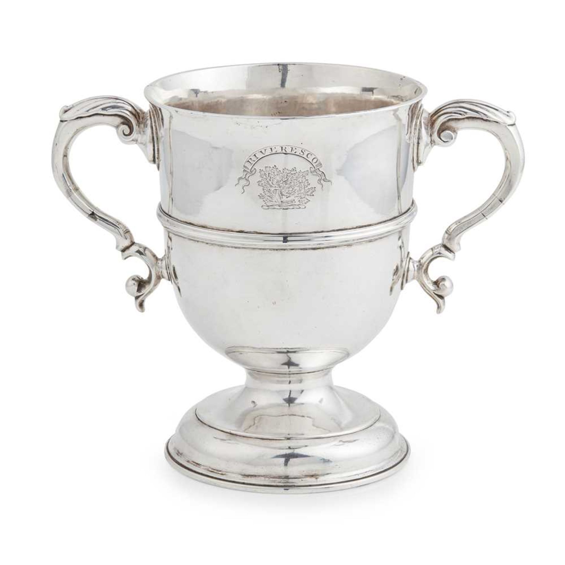 A GEORGE III TWIN HANDLED CUP JAMES WELSH, EDINBURGH 1766