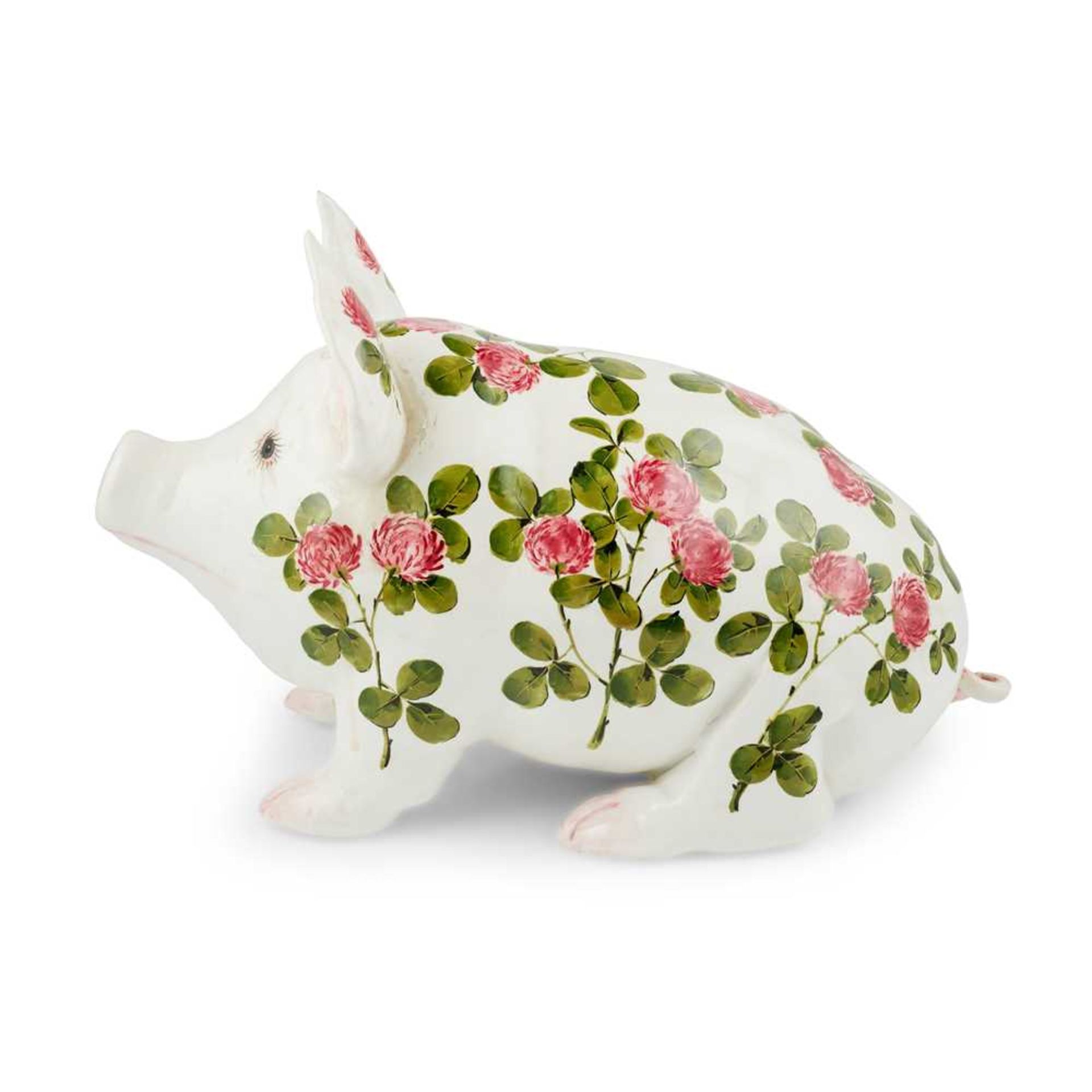 A LARGE WEMYSS WARE PIG 'CLOVER' PATTERN, POST 1930 - Image 3 of 4