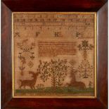 A SCOTTISH NEEDLEWORK SAMPLER, BY ELISABETH STARK EDINBURGH DATED 1841