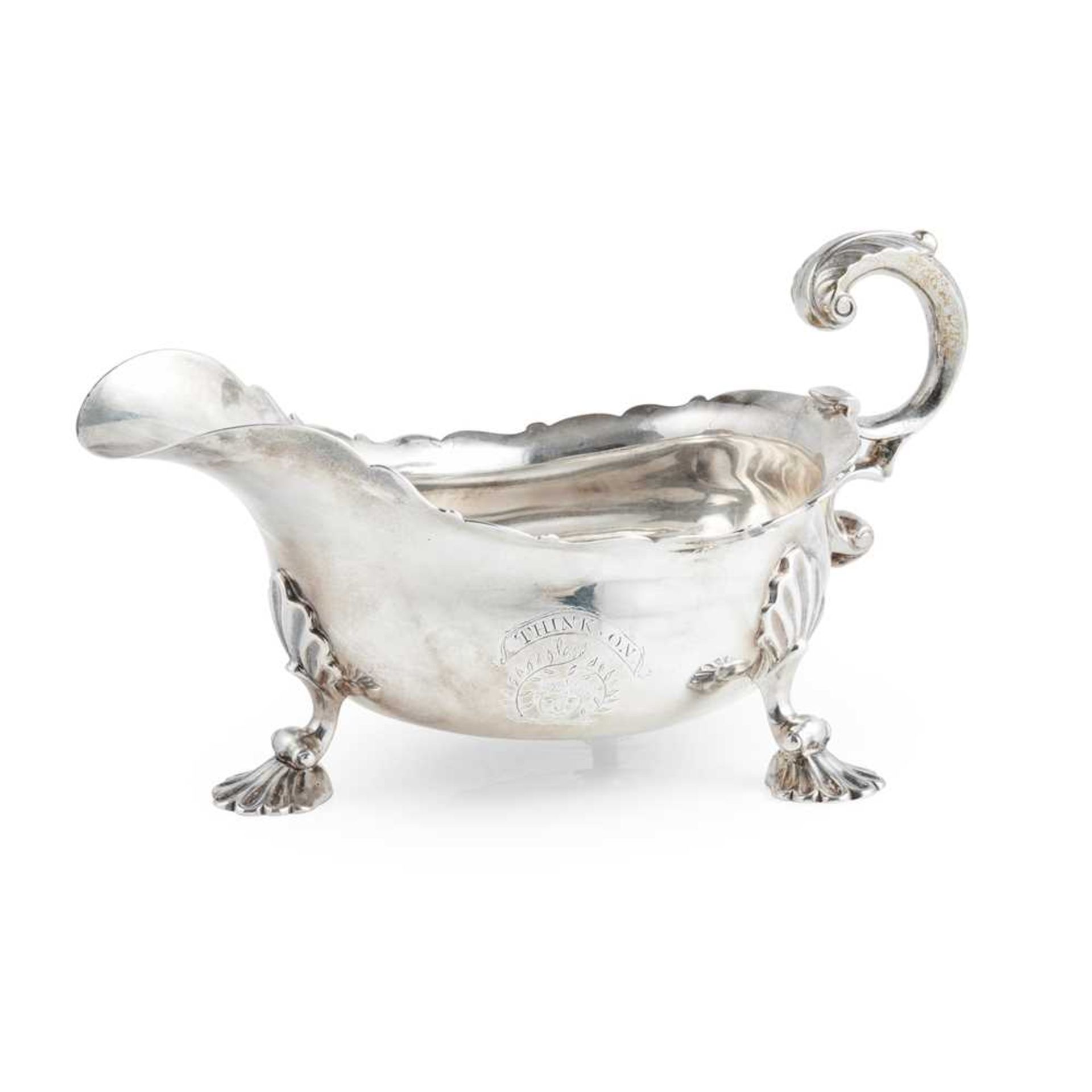 A GEORGE II SAUCE BOAT JAMES WELSH, EDINBURGH 1753