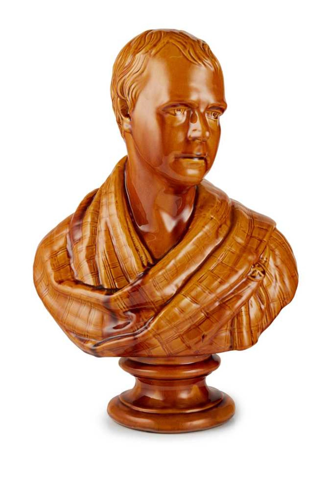 A LARGE DUNMORE POTTERY BUST OF SIR WALTER SCOTT LATE 19TH CENTURY