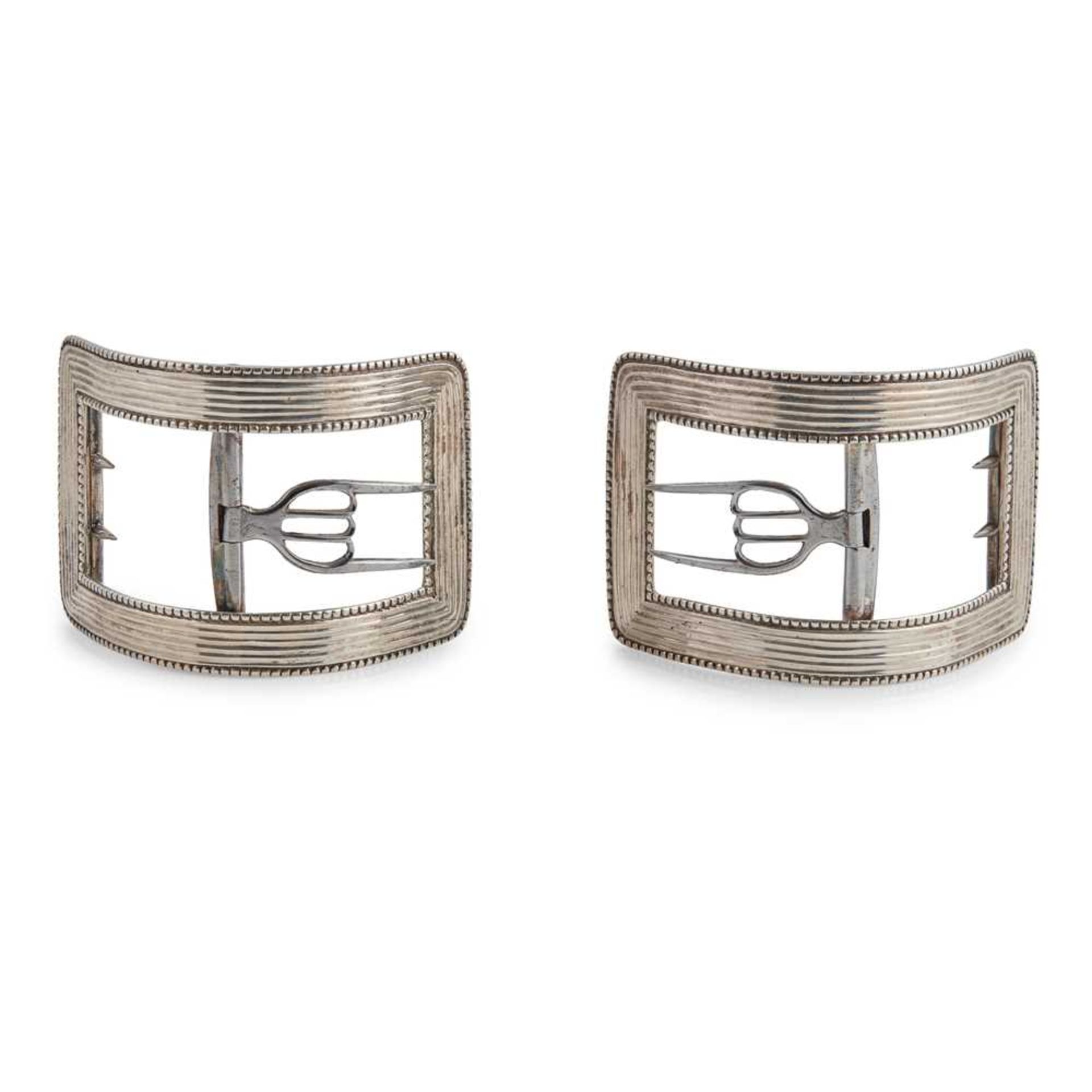 GLASGOW - A PAIR OF SCOTTISH PROVINCIAL SHOE BUCKLES ROBERT GRAY