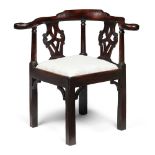 A SCOTTISH GEORGE III LABURNUM CORNER CHAIR EARLY 19TH CENTURY