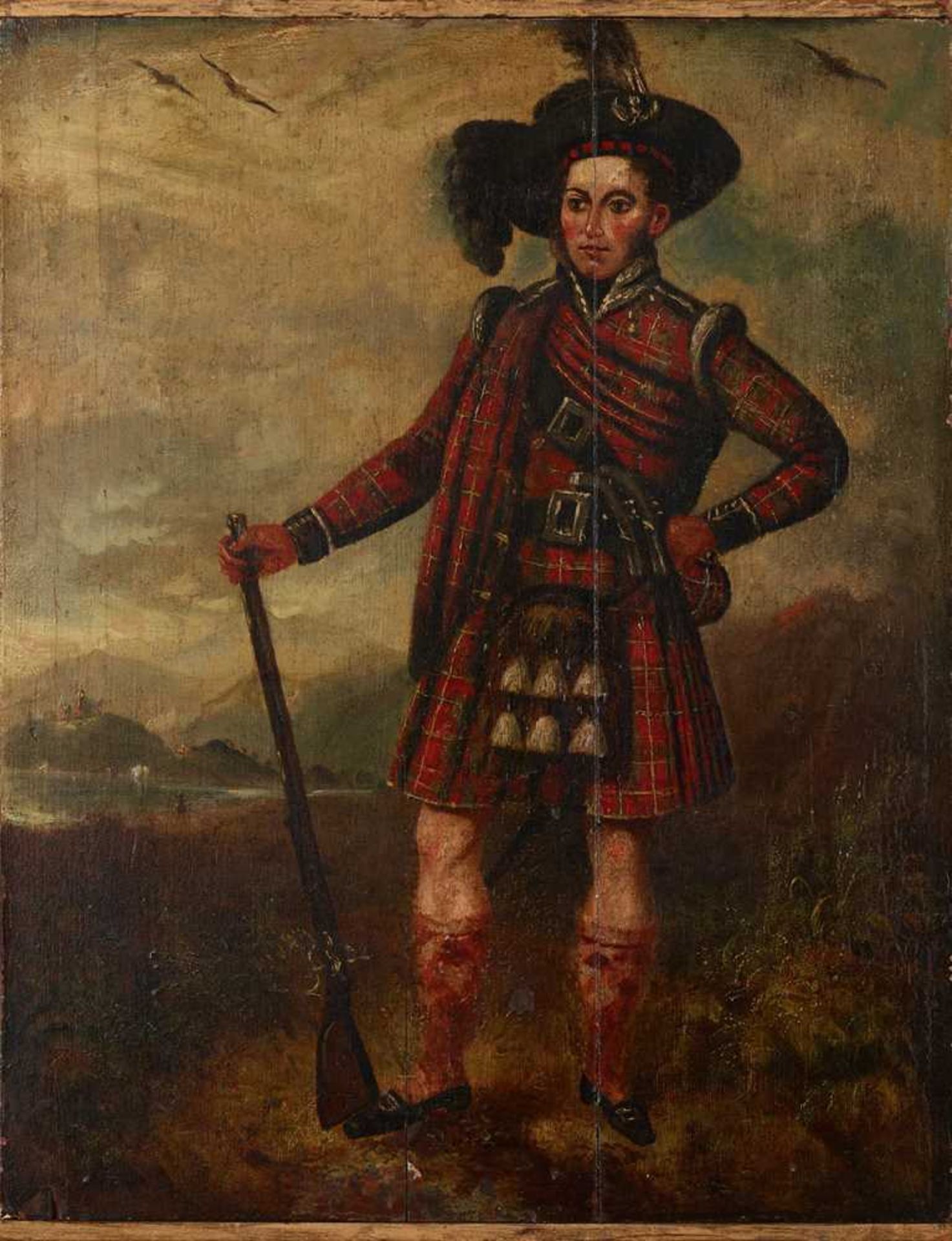 19TH CENTURY SCOTTISH SCHOOL FULL LENGTH PORTRAIT OF A HIGHLAND CHIEFTAIN - Image 2 of 3