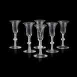 SET OF SIX CONTINENTAL OPAQUE TWIST SODA GLASSES 18TH CENTURY STYLE