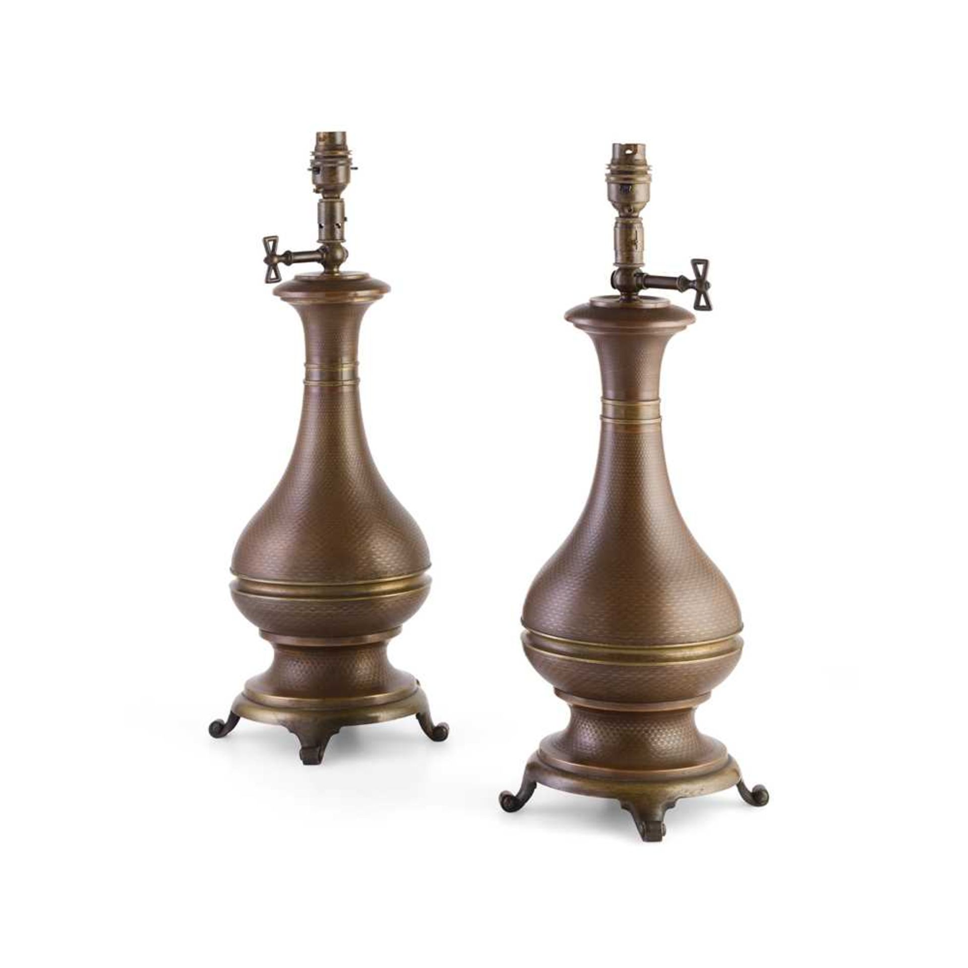 PAIR OF FRENCH BRONZE MODERATOR LAMPS 19TH CENTURY - Image 2 of 2