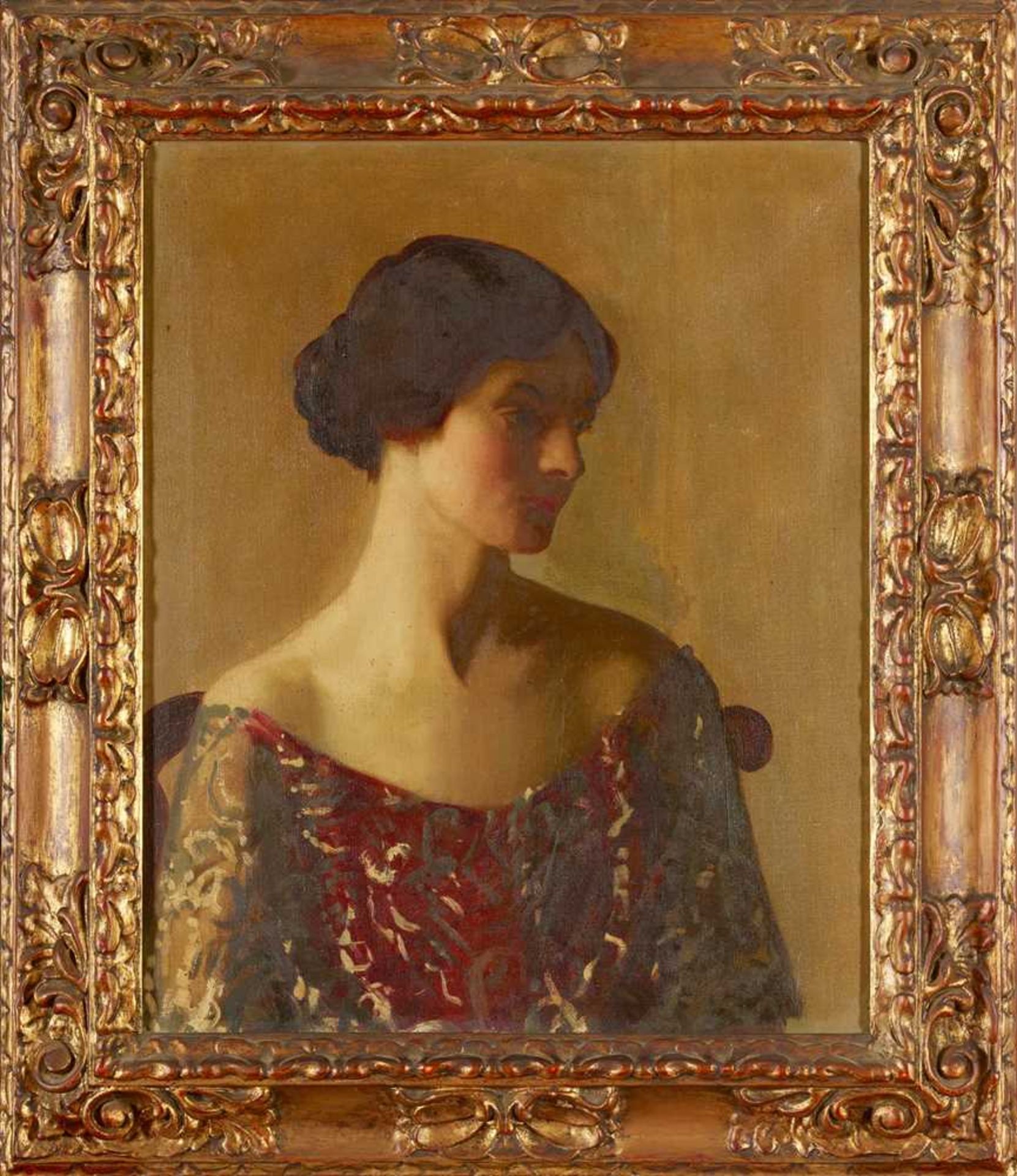 ATTRIBUTED TO ARCHIBALD GEORGE BARNES HEAD AND SHOULDER PORTRAIT OF LADY REID DICK - Image 2 of 3