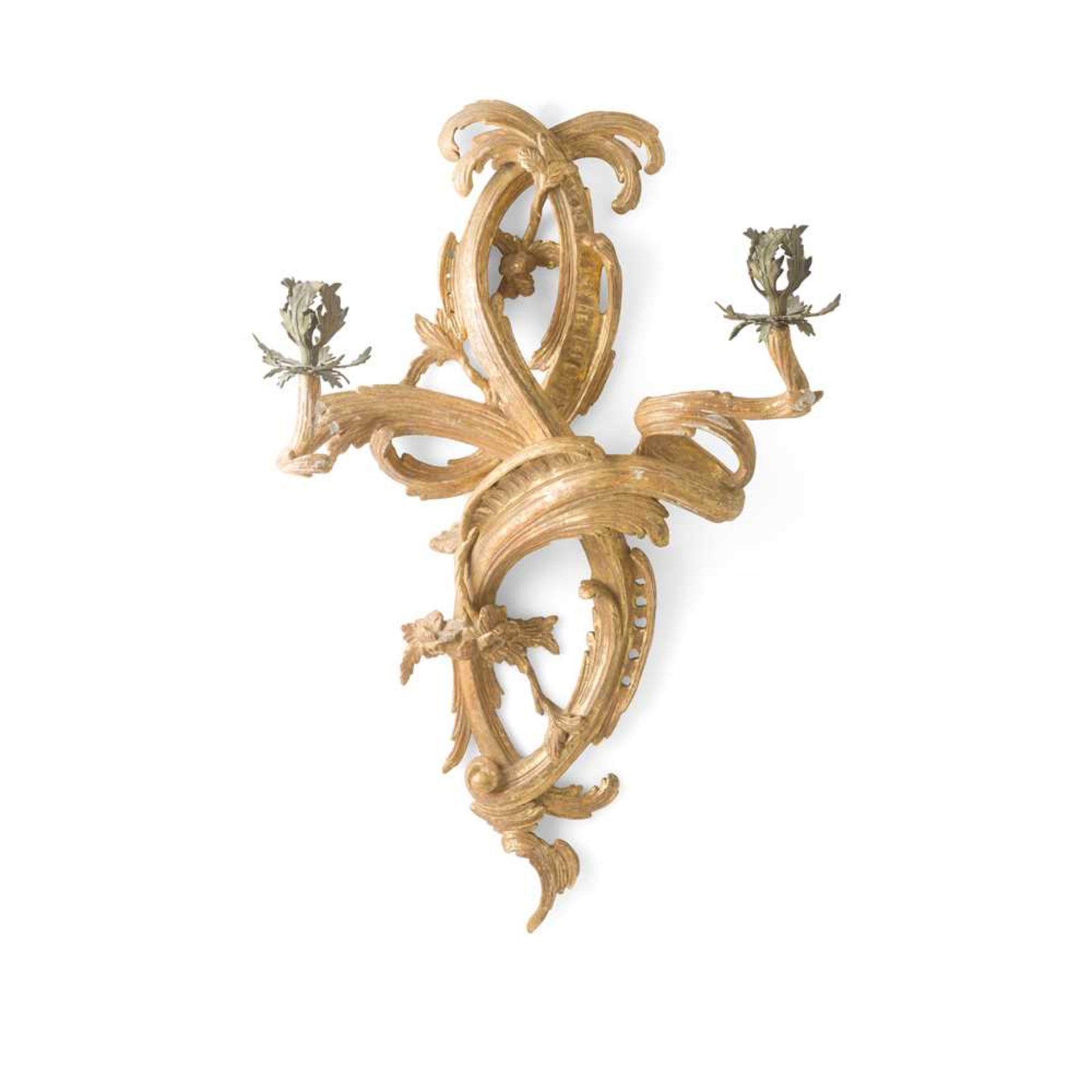 PAIR OF GEORGE III GILTWOOD WALL SCONCES 18TH CENTURY - Image 3 of 3