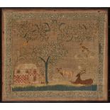 SCOTTISH GEORGIAN NEEDLEWORK PANEL LATE 18TH CENTURY