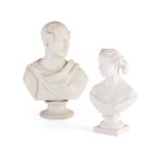 TWO PARIAN BUSTS OF PRINCE ALBERT AND QUEEN VICTORIA LATE 19TH CENTURY