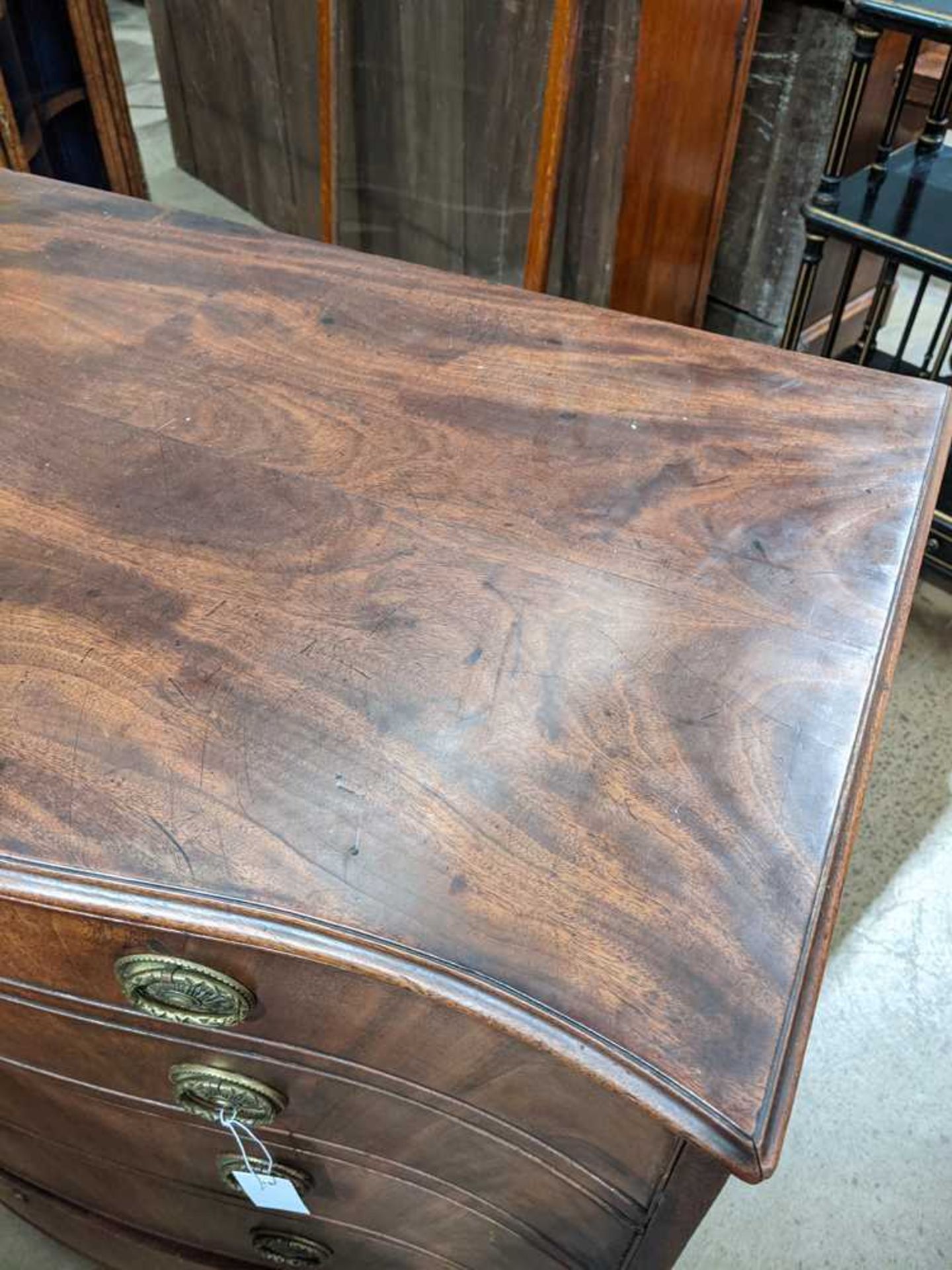 GEORGE III MAHOGANY SERPENTINE SECRETAIRE CHEST OF DRAWERS 18TH CENTURY - Image 19 of 20