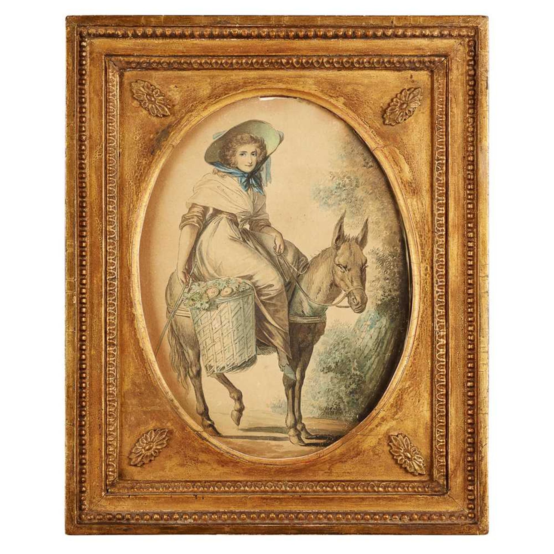 18TH CENTURY ENGLISH SCHOOL A GARDENER ON HORSEBACK, AND COMPANION - Image 2 of 5