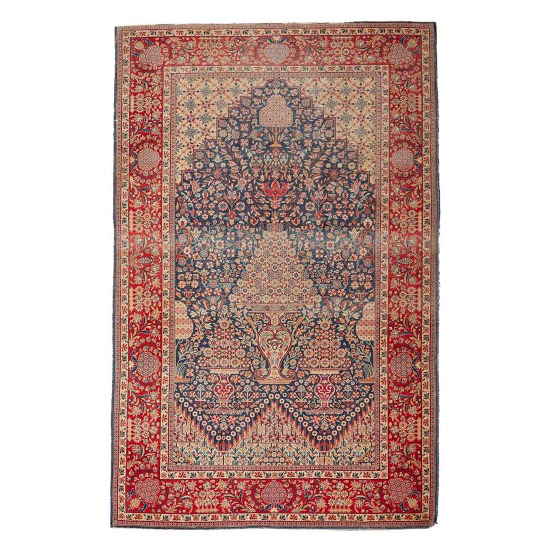 KASHAN PRAYER RUG CENTRAL PERSIA, LATE 19TH/EARLY 20TH CENTURY