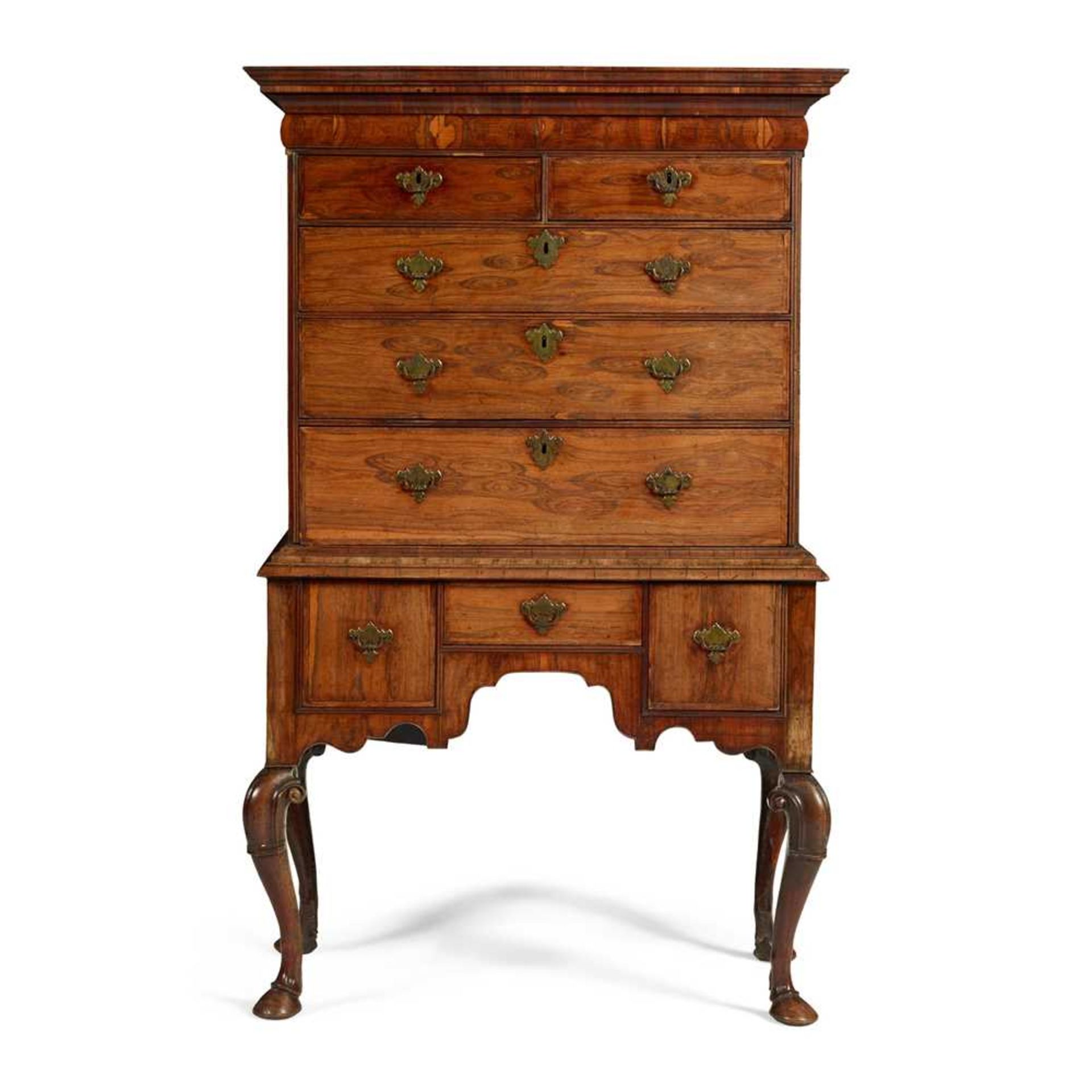 GEORGE I WALNUT CHEST-ON-STAND EARLY 18TH CENTURY