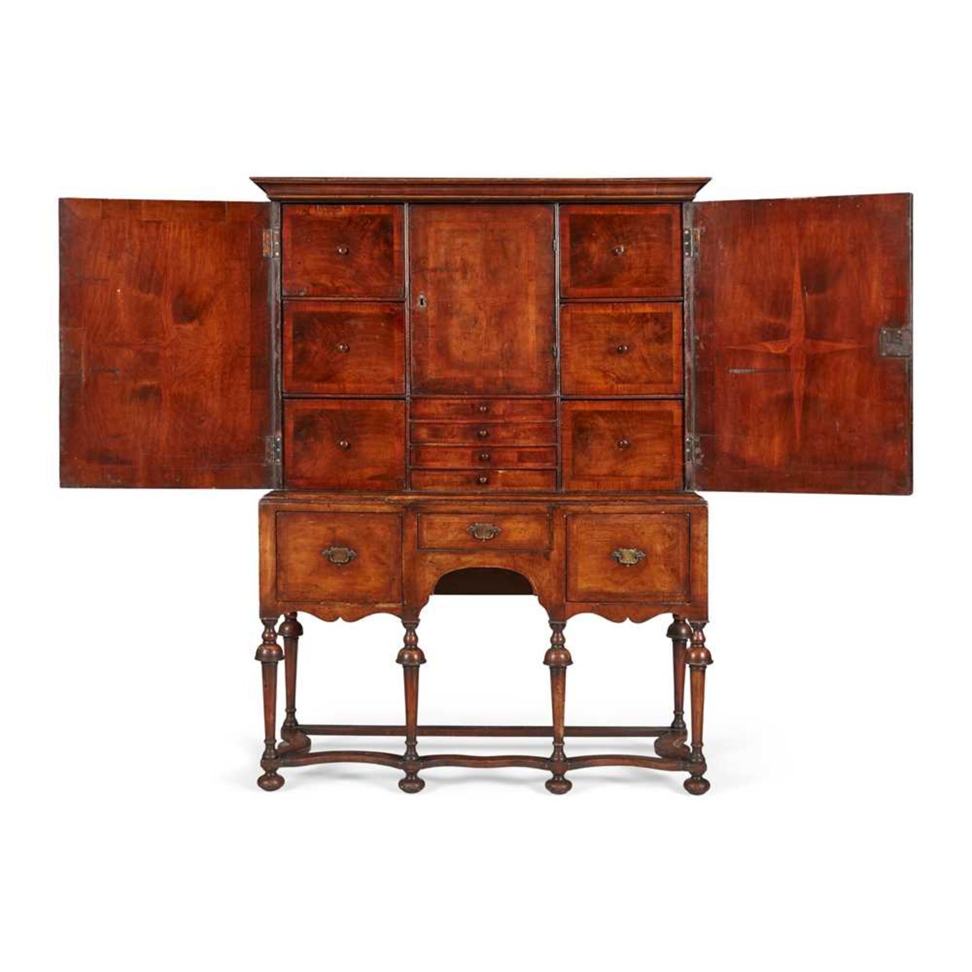 QUEEN ANNE STYLE WALNUT CABINET-ON-STAND 19TH CENTURY - Image 2 of 2