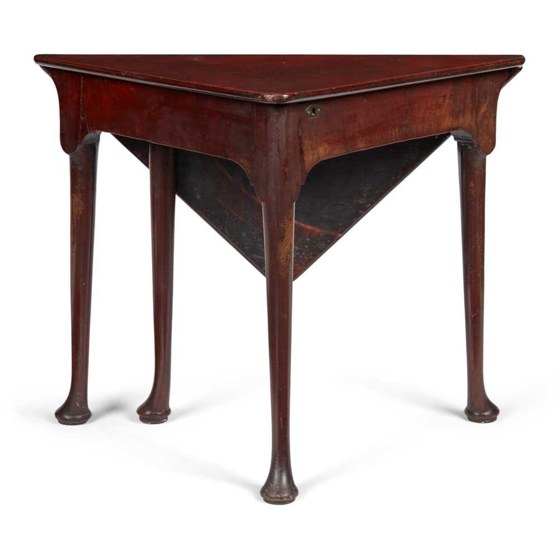 GEORGE II MAHOGANY DROP LEAF CORNER TABLE LATE 18TH CENTURY