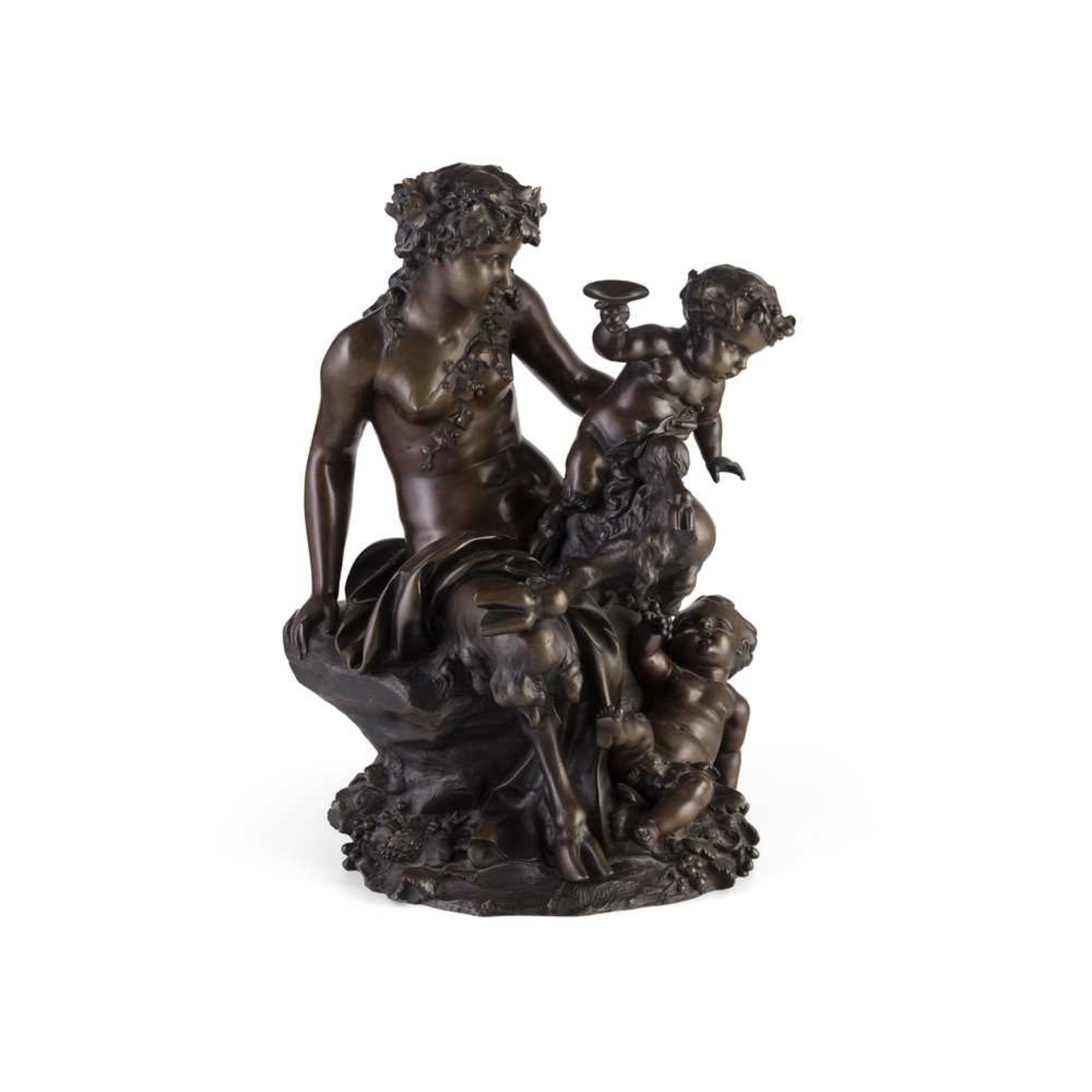 FRENCH BRONZE BACCHIC FIGURE GROUP, AFTER CLODION 19TH CENTURY