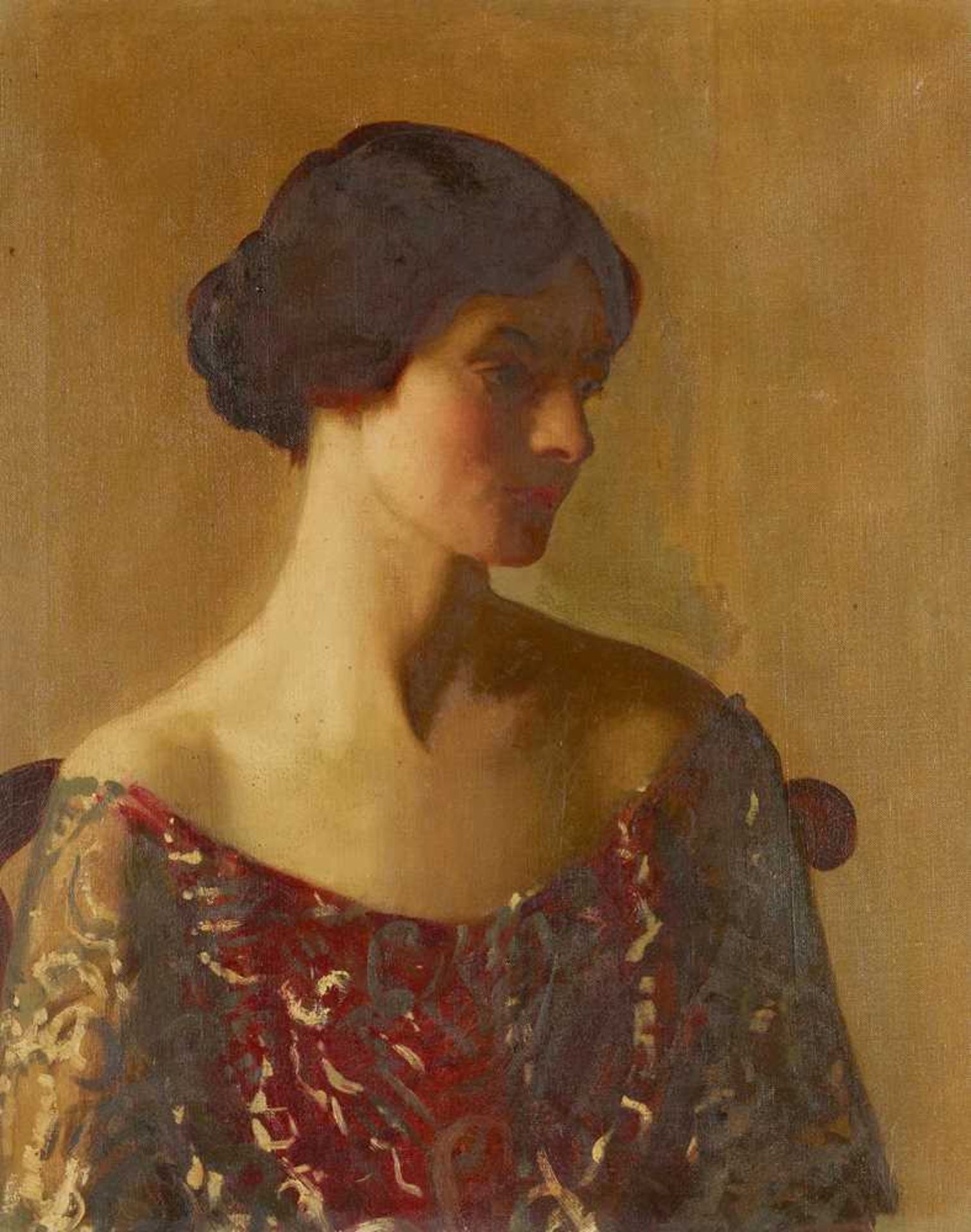 ATTRIBUTED TO ARCHIBALD GEORGE BARNES HEAD AND SHOULDER PORTRAIT OF LADY REID DICK