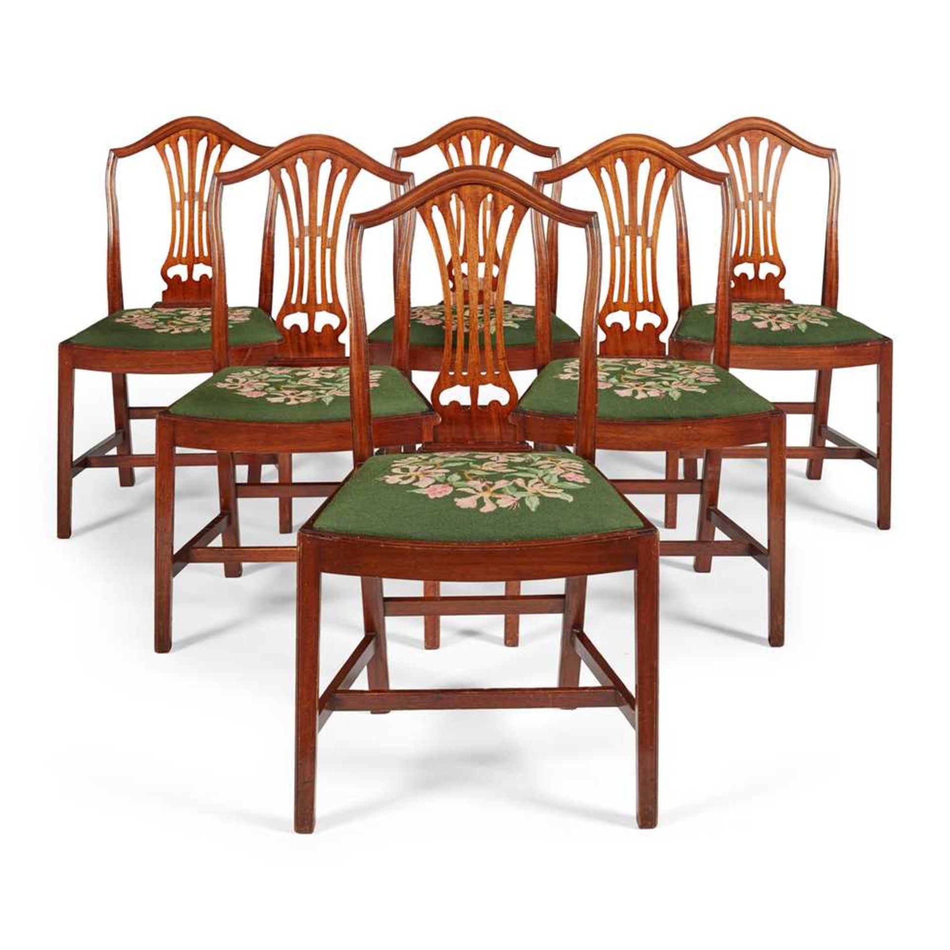 SET OF EIGHT GEORGE III STYLE MAHOGANY DINING CHAIRS EARLY 20TH CENTURY