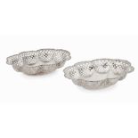 A matched pair of early 20th-century oval baskets