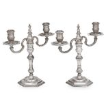 A pair of cast 1960s table candelabra