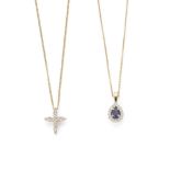 Two gem-set pendant necklaces