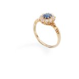 A sapphire and diamond cluster ring