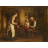 HUGH CAMERON R.S.A., R.S.W., R.O.I. (SCOTTISH 1835-1918) BREAKFAST-TIME WITH GRANDPA