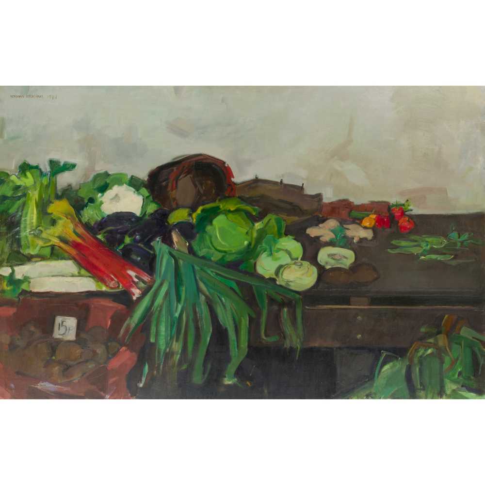 § NORMAN KIRKHAM R.G.I. (SCOTTISH 1936-2021) THE VEGETABLE STALL