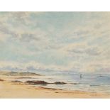 DAVID WEST R.S.W (SCOTTISH 1868-1936) COVESEA LIGHTHOUSE, LOSSIEMOUTH