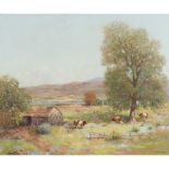 § FRANCIS WILSON (SCOTTISH 1876-1957) PASTORAL SCENE WITH CATTLE