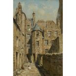 JAMES RIDDEL A.R.S.A.,R.S.W. (SCOTTISH 1857-1928) ST. JOHN'S CLOSE, THE ENTRANCE TO LODGES, CANONGAT