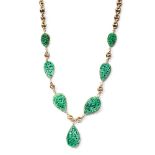 A jadeite jade necklace