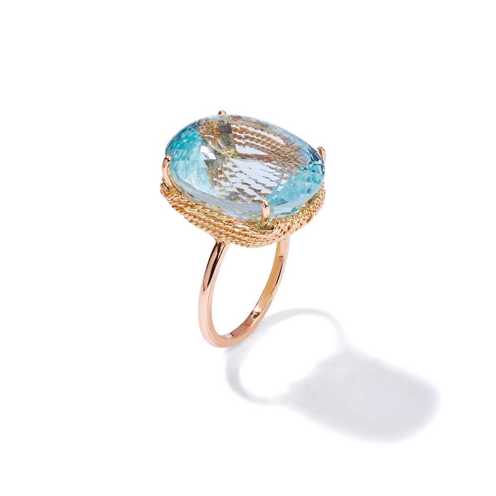 An aquamarine single-stone ring - Image 2 of 2
