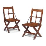 ENGLISH, MANNER OF CHRISTOPHER DRESSER AESTHETIC MOVEMENT PAIR OF SIDE CHAIRS CIRCA 1860