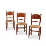 MANNER OF WILLIAM BURGES THREE SIDE CHAIRS, CIRCA 1900