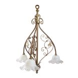 ENGLISH GOTHIC REVIVAL CEILING LIGHT, CIRCA 1890