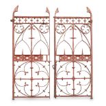 R.E.& C. MARSHALL, CHELTENHAM PAIR OF GOTHIC REVIVAL GATES, CIRCA 1880