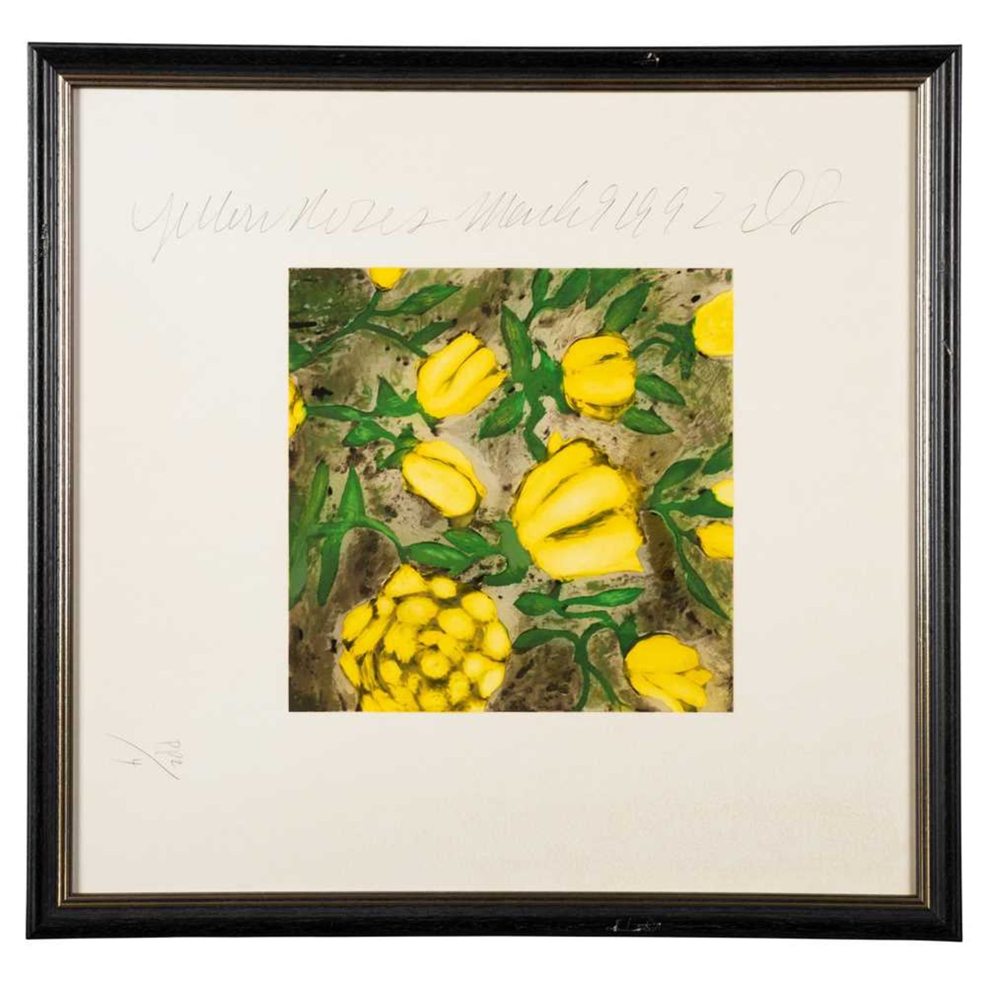 Donald Sultan (American 1951-) Fish, 1990; Five Lemons, a Pear and Egg, 1994; Yellow Roses, 1992 and - Bild 7 aus 10