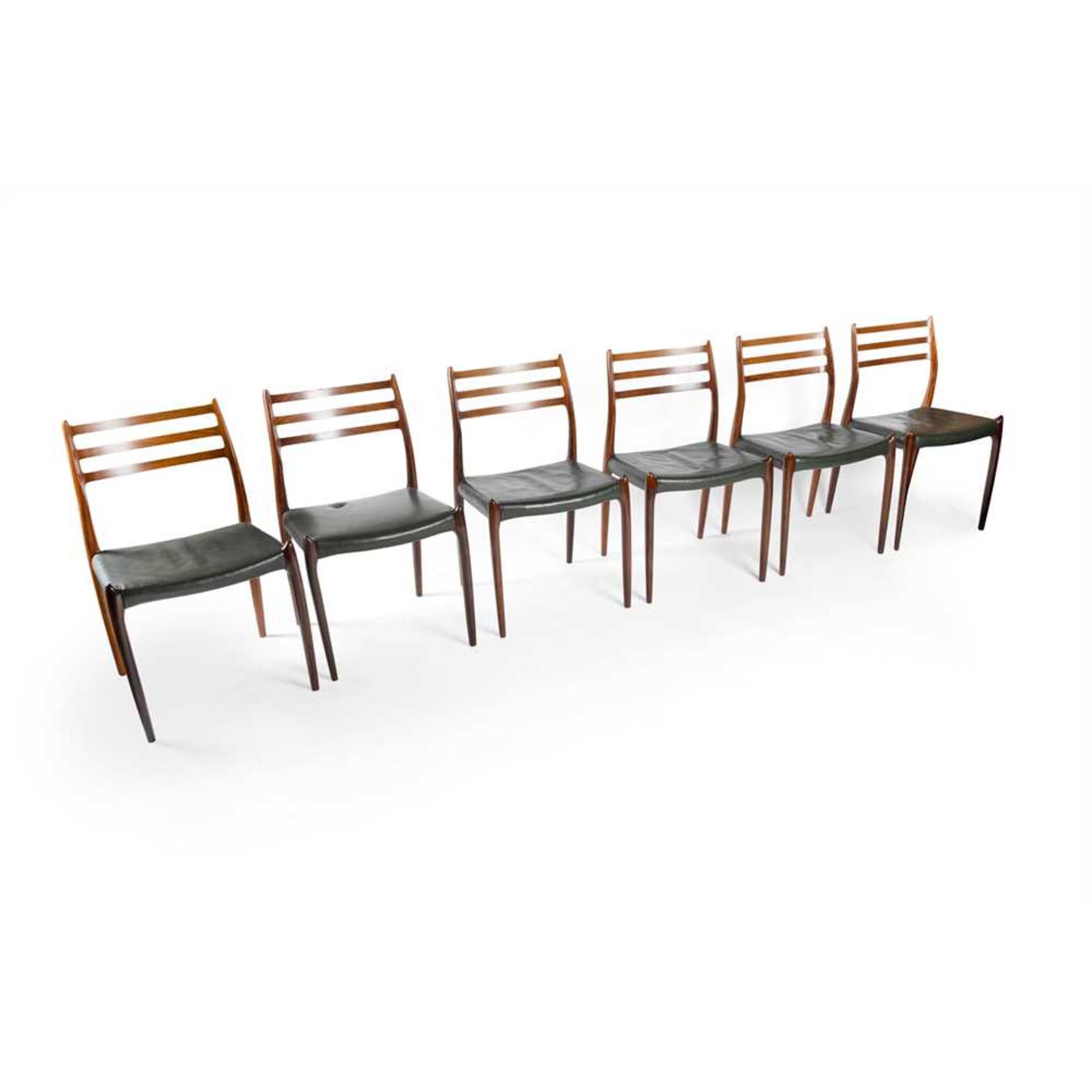 Y Niels Møller (Danish 1920-1982) for J. L. Moller Models Set of Eight Chairs - Image 2 of 4