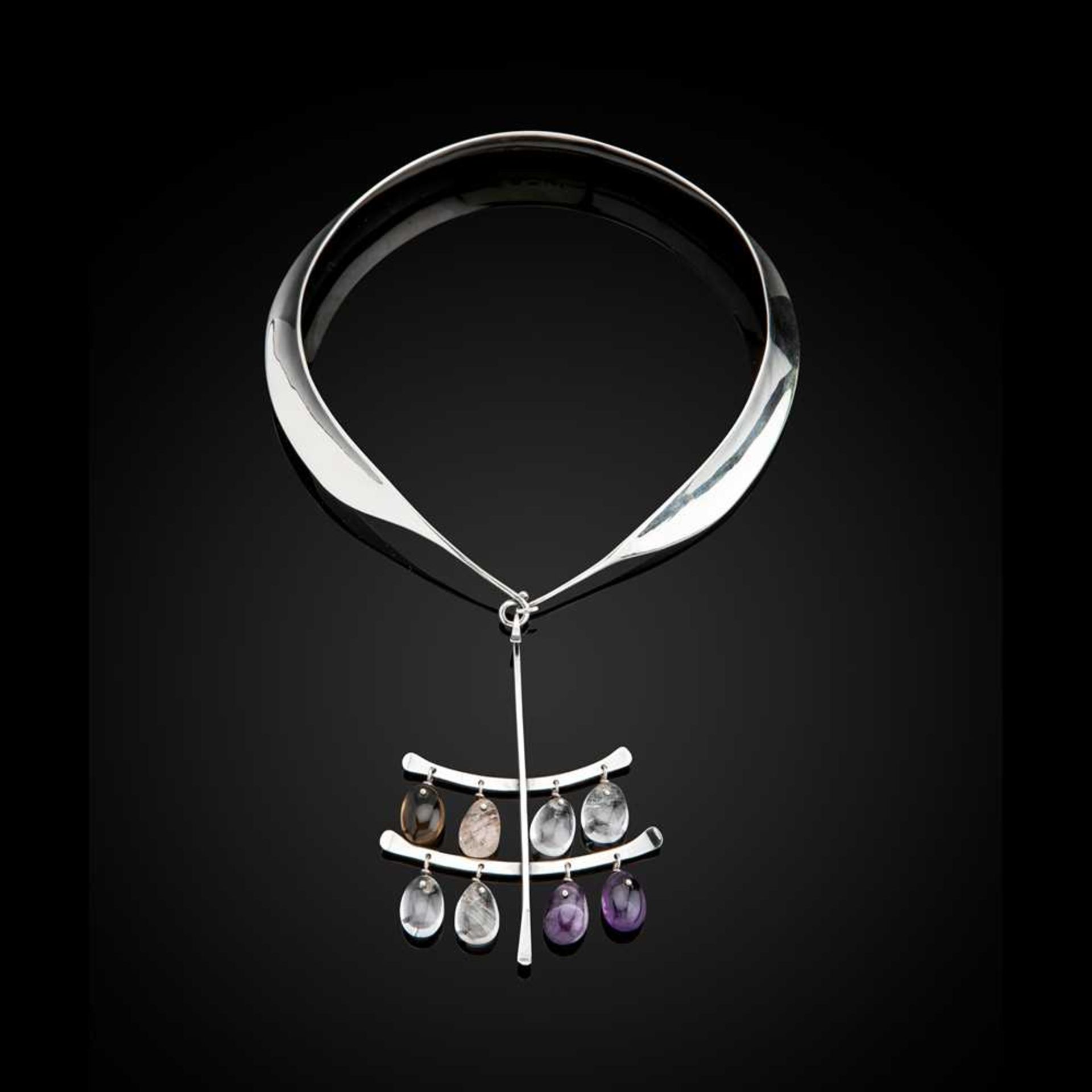 Vivianna Torun Bülow-Hübe (Swedish 1927-2004) for Georg Jensen Pendant and Collar