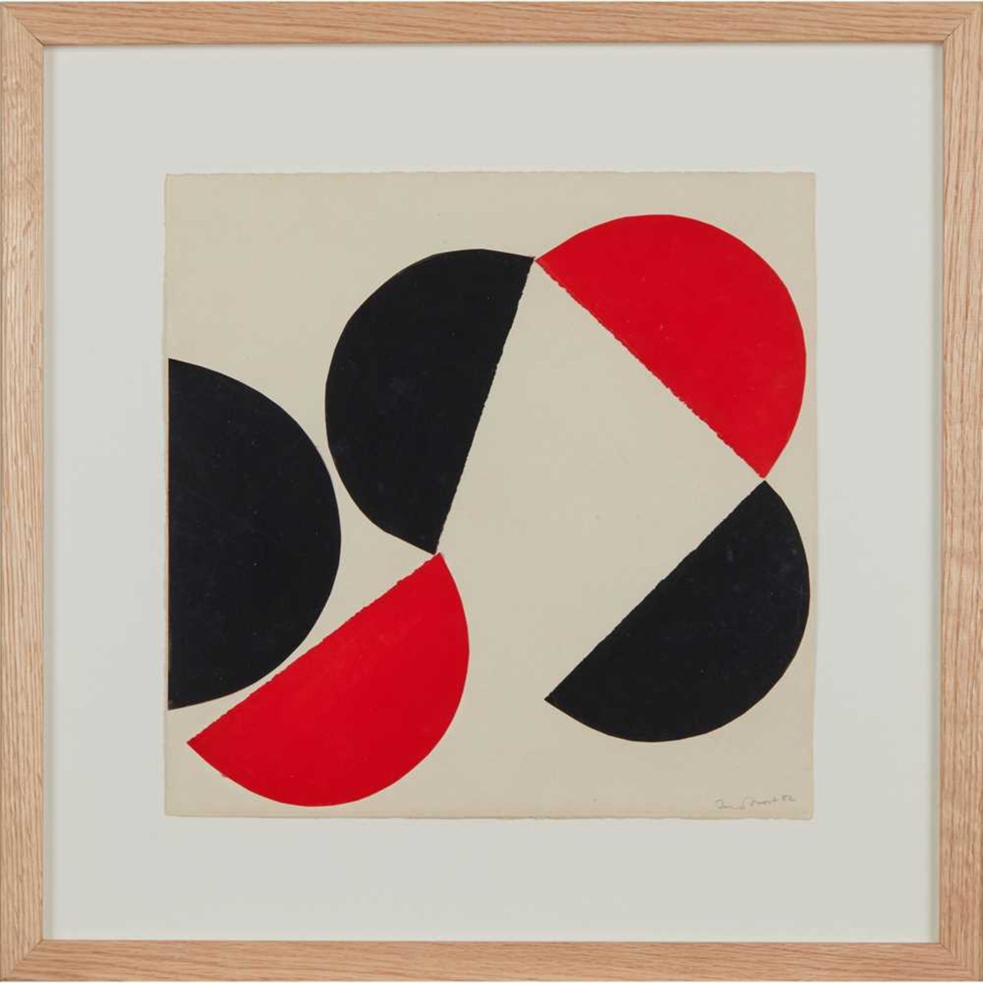 § Sir Terry Frost R.A. (British 1915-2003) Composition (Red & Black), 1982 - Image 2 of 3