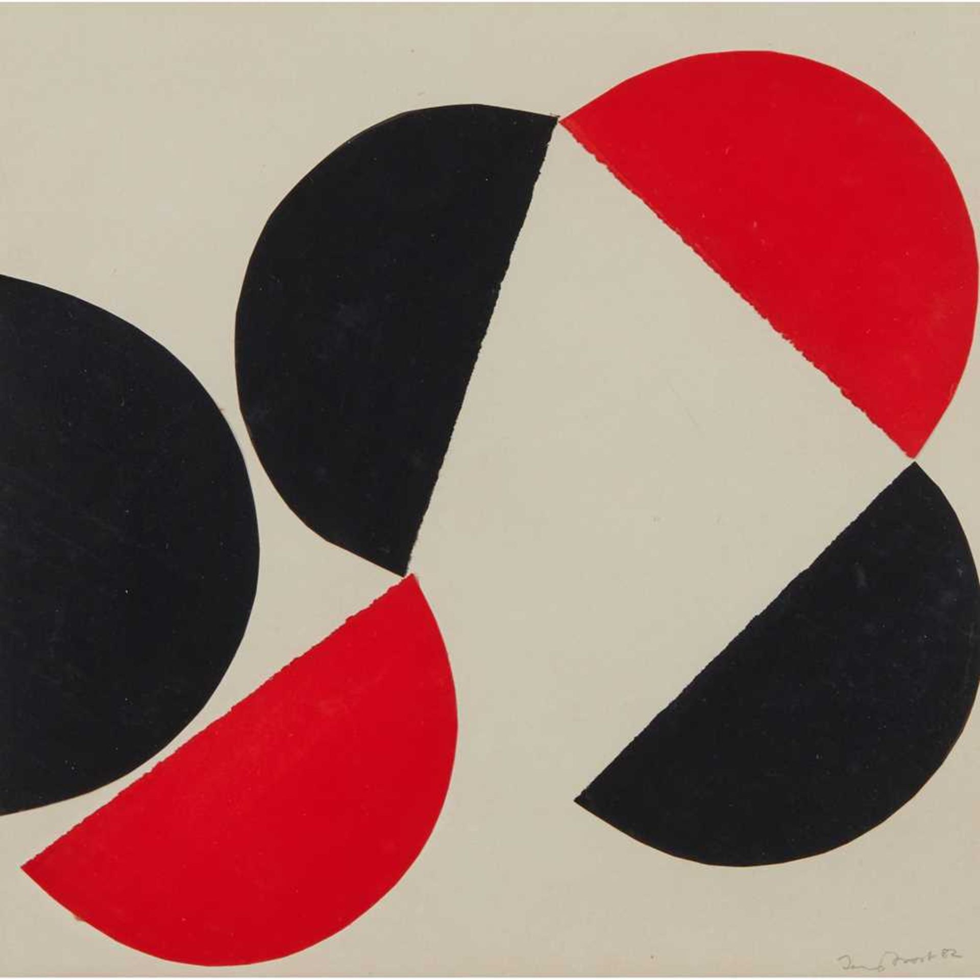 § Sir Terry Frost R.A. (British 1915-2003) Composition (Red & Black), 1982
