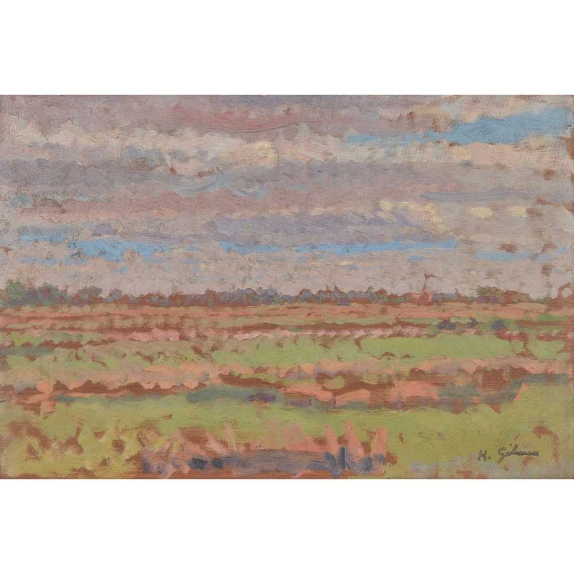 Harold Gilman (British 1876-1919) Romney Marsh, circa 1910