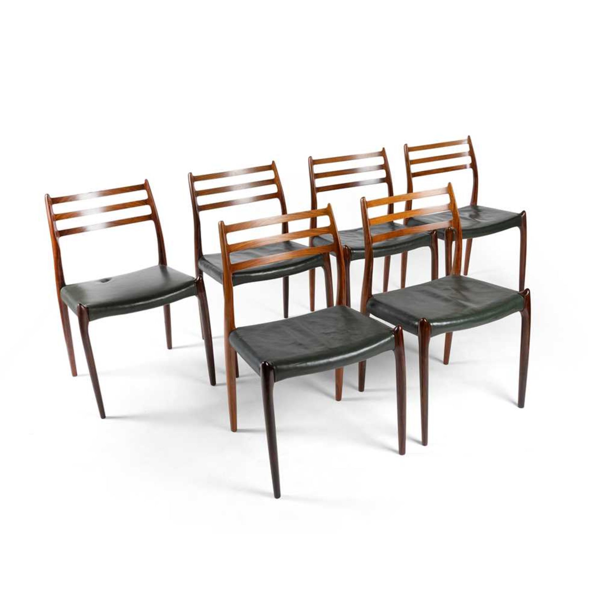 Y Niels Møller (Danish 1920-1982) for J. L. Moller Models Set of Eight Chairs - Image 3 of 4