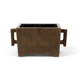 BRONZE RECTANGULAR CENSER XUANDE MARK, 20TH CENTURY