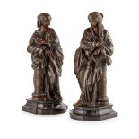 PAIR OF FRENCH BRONZE FIGURES OF CALLIOPE AND CLIO 19TH CENTURY