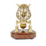 Y VICTORIAN BRASS SKELETON CLOCK MID 19TH CENTURY