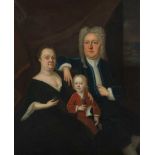 18TH CENTURY ENGLISH SCHOOL A GROUP PORTRAIT OF A MERCHANT FAMILY